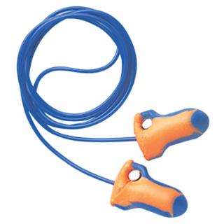 A Box of Laser Trak® Detectable Earplugs, Foam, Blue/Orange, Corded