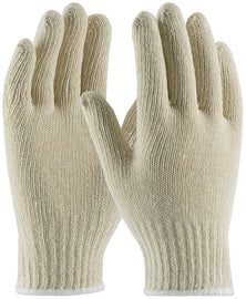 String Knit Gloves 7 gauge Men, Cotton Polyester blend 12 pairs/pack, Radnoe white(packs of 3)