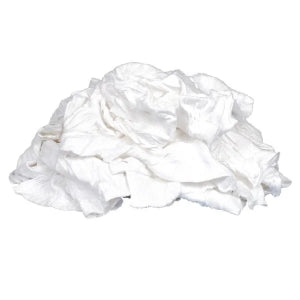 Standard White T-Shirt Rags, Cotton Poly blend pre-washed