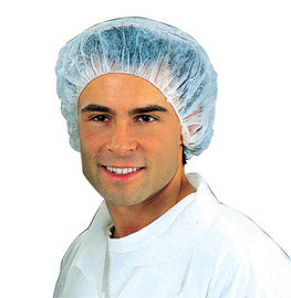 RADNOR™ 24" White Spunbond Polypropylene Bouffant Cap(Case of 10 packs, 1000 caps)