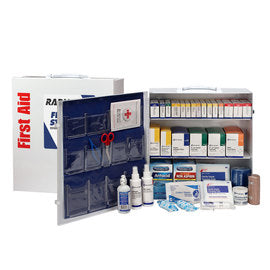 RADNOR™ White Metal Portable/Wall Mount 100 - 150 Person First Aid Cabinet