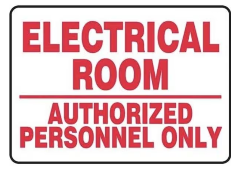 Electrical Room Safety Sign 14" x 10", Plastic material, MFR# MELC521VP, Priced & Sold by Each